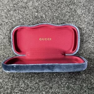 Gucci Large Blue Velvet Hard Clamshell Eyeglasses Sunglasses Case